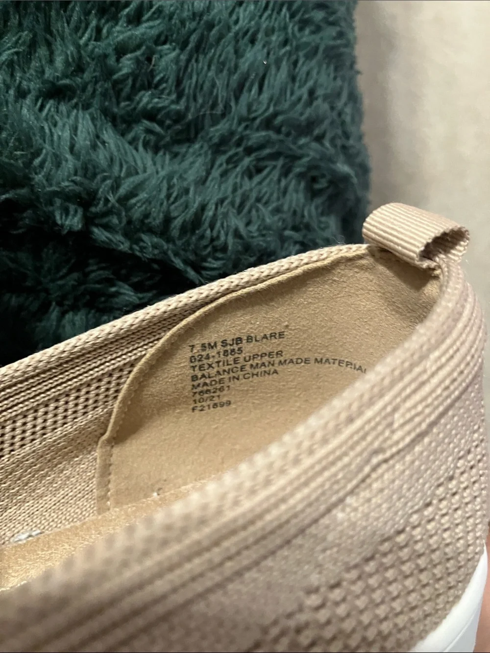 St. John's Bay Women's Knit Slip-On Loafers in Light Beige